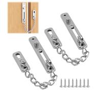 2PCS Door Chain Lock for Front Door, Stainless Steel Security Chain with 8pcs Screws, Safety Chain Lock for Home, Hotel and Apartment Doors, Durable Anti Theft Guard Bolt for Extra Protection