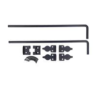 2pcs Door Drop Rod 18 Inch Heavy Duty Solid Steel Gate Ground Latch, Black Powder Coated for Single Double Wood Metal Fence Doors