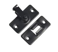 2PCS Door Latch Stainless Steel Universal Handle Lock 90 Degree Buckle Safety Anti-Rotation for Cabinets Bathroom(Black)