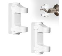 2pcs Door Lever Safety Locks, Door Handle Lock, Child Safety Doors Lock Without Drilling with Adhesive Backing Prevents Toddlers from Opening Doors,White