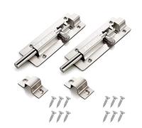2PCS Door Lock Bolt - for Bathroom, Bedroom,Toilet, Shed, Shower, Door - Catch Latch Slide Bolt Easy Fit with Screws