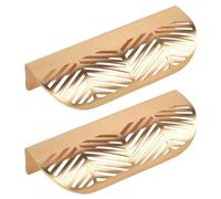 2PCS Door Pull Handle, 117mm*44mm Leaf-Shaped Kitchen Cupboard Drawer Cabinet Handles Knobs Hardware, Decorative Furniture Knobs