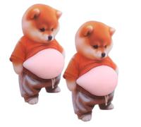 2PCS Door Stopper Wall Protector Soft Silicone Shiba Inu Belly Sticker Door Stop, Cute 3D Dog Design for Shock Absorption and Quiet Protection on Doors, Walls, Refrigerator Stopper Wall Protect