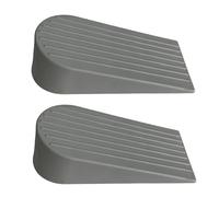 2Pcs Door Stoppers, Extra Large Rubber Door Wedge Heavy Duty Doorstop for Floor, Anti-Skid, Grey