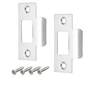 2PCS Door Strike Plate,Stainless Steel Door Latch,Door Latch Plate,Standard Tubular Latch Replacement 70mm X 40.3mm for Door Frame Door Jamb Standard Strike Plates with Repair Screwings
