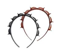 2Pcs Double Bangs Hairstyle Hairpin Headband With 8 Small Clip,Women Double Layer Twist Plait Hair Tools for Curly,Thick Hair,Toothed Hair Bands Braid Tool Hair Accessories,Black and Reddish brown