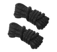 2pcs Double Braided Dock Line Black Marine Grade Nylon Rope | Shock Absorbing, Abrasion Resistant, Smooth Finish, for Marina Docking, Boats and Cleats