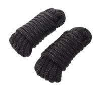 2pcs Double Braided Nylon Dock Line, 1/2 Inch by 15 Feet Black Rope | Marine Grade Nylon, Abrasion Resistant Cover and Shock Load Absorption, for Kayaks and Boat Mooring