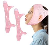 2pcs Double Chin Reducer & Jawline Lift Strap for Women - Adjustable Anti-Snoring Face Slimming Mask for Overnight Use, Breathable & Skin-Friendly Design