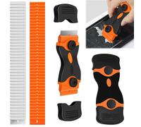 2PCS Double Edged Oven Cleaning Tool Non Scratch with 40 Metal + 40 Plastic, Multi-Surface Paint Clean Tool, Glass Cleaning Tools for Windows Ovens Hobs to Removing Burnt Food Stickers Labels Paint