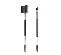 2PCS- Double-Ended Angled Brow Brush & Spoolie, 3 Head Eyelash Comb, Makeup Grooming Tool for Shaping Brow Lashes