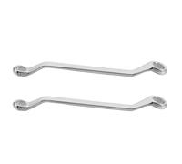 2pcs Double Ended Ring Wrench 30mm 32mm Deep Offset for Garage Work | 45# Steel Build, Mirror Polish Coating, Thickened Long Handle, Stable Torque for Truck Nuts