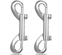 2PCS Double Ended Snaps - Silver Bolt Snap Hooks - Metal Dog Lead Hook - for Pet Leashes, Keychains, Water Bucket Holders, Home and Farm Use - for Indoor and Outdoor (Silver)
