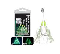 2Pcs Double Fishing Assist Hook Luminously Slow Quickly Fall Jigs Fishing Hook Dancing Jigging Assist Hooks Small Size Jigs Jigging Slow Quickly Fall