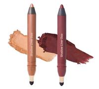 2PCs Double Function Makeup Tool Eyeliners and Eyeshadow Stick Resistant to Running Easy Glides for Daily Use Travel Eyeliners