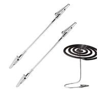 2Pcs Double Head Alligator Clip with Flexible Design, Metal Wire Clamp Clips for Desk Use, Adjustable Dual Clamp Holder Works as Photo Display Card Holder or Mosquito Coil Stand Tool