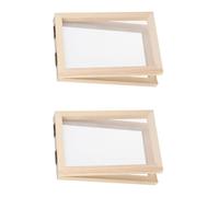 2Pcs Double Layer Wooden Paper Mold with Net Screen Handmade Crafting Wood Frame for Recycled Stationery Making Craft Papermaking Screen
