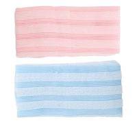 2pcs Double Sided Exfoliating Back Scrub Washcloth | Long Strip Design, Thicker Cleaning Texture, Removes Dead Skin Cells and Grease, Simple Home Bathing Use