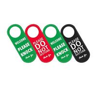 2pcs Double Sided Leather Hotel Door Sign Do Not Disturb Indicator