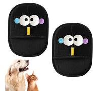 2PCS Double-Sided Pet Static Hair Removal Gloves Pet Grooming Gloves New Big Eyed Design Washable Reusable for Bed Sheets Couch Clothes Carpet, Multipurpose Pet Care Accessory for Cats and Dogs