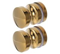 2pcs Double Sided Shower Door Knob, Aluminium Alloy Single Hole Handle | Bathroom Glass Panels Measuring 6-18mm, Comfortable Grip, Smooth Finish, Silicone Fitting, Simple Installation