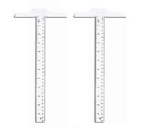 2Pcs Double Sided T Square Ruler - Durable, Precise Plastic Acrylic Clear T Ruler for Crafting & Drafting