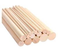 2PCS Dowel Rods Wood Sticks, 1-2.5Cm Dia 30Cm Long Unfinished Round Wooden Hardwood Sticks for DIY Crafts(2cm)