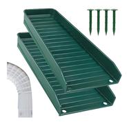 2pcs Downspout Splash Block - Down Spout Extender | Rain Gutter Tray Guard | Gutter Drain Diverter to Prevent Soil Erosion for House Foundation Ground Protection