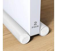 2Pcs Draft Excluder for Doors, 96cm Draught Excluder for Bottom of Door, Sided Door Seal Strip Foam, Heat Insulation Preventing Drafts and Noise. (White2pcs)