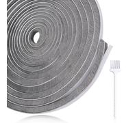 2PCS Draft Excluder Tape for Window, High Density Door Strip Draught Excluder 10 Meters(L) x 9 mm(W) x 9mm(T) with Cleaning Brush, Self-Adhesive Brush Seal Weather Strip for Sliding Doors, Window
