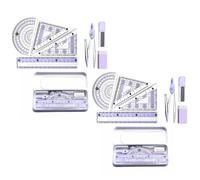 2PCS Drafting Geometry Compasses Set, Secondary School Geometry Tool, Ruler Math Protractor, Compass And Eraser Tool For School Student Teacher Architects (PE)