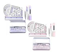 2PCS Drafting Geometry Compasses Set, Secondary School Geometry Tool, Ruler Math Protractor, Compass And Eraser Tool For School Student Teacher Architects (PK+PE)