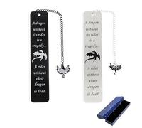 2PCS Dragon Bookmarks with Box, Metal Bookmark for Book Lovers, Cool Book Marks for Reading Men, Fantasy Bookmarks for Men Women, Presents for Book Lovers (Dragon)