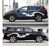 2pcs Dragon Car Body Decals Vinyl Graphics Car Side Stickers,Large Self-Adhesive Decorative Stickers Decoration Accessories for Cars/Trucks/SUVs (White)