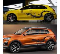 2pcs Dragon Car Body Decals Vinyl Graphics Car Side Stickers,Large Self-Adhesive Decorative Stickers Decoration Accessories for Cars/Trucks/SUVs (Black)