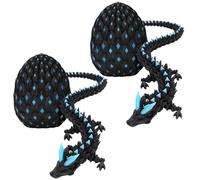 2pcs Dragon Egg, 3D Printed Dragon Eggs with Dragon Inside, Glow in The Dark Dragon, Fantasy Collection Display