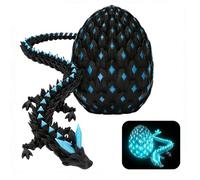 2pcs Dragon Egg Set, 3D Printed Dragon Eggs with Dragon Inside, Glow in The Dark Dragon, Fantasy Collection Display,Interesting Decorative Gift Eggs with Dragon Inside - 8.66in,Blue in The Dark