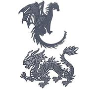 2PCS Dragons Dies for Card Making DIY Scrapbooking Animals Metal Cutting Dies for Paper Crafting Arts Crafts Embossing Die Cuts Punch Template Moulds Arts Supplies Scrapbook Photo Album Decor