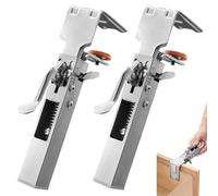 2PCS Drawer Front Installation Clamps, 21-50mm Adjustable Stainless Steel Drawer Fixing Clamp, Right Angle Slide Jig with Press Handle