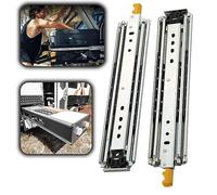 2pcs Drawer Slide with Lock, 40 44 48 52 56 60 64 68 72 76 80 Inch Ball Bearing Side Mount Full Extension Drawer Slides, for Tool Cabinets and Large Equipment (72in(180cm))