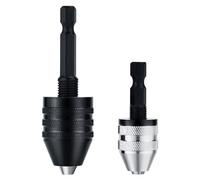 2Pcs Drill Chuck Adapter Keyless Drill Chuck Bit 1/4 Inch Hex Shank Drill Chuck Fast Change Converter Extension Screwdriver Drill Adapter in 0.6-8mm, 0.3-3.6mm for Impact Drill Tool Attachment