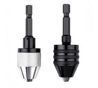 2PCS Drill Chuck Bit Hex Shank Black and White Keyless Drill Chuck Adapter for Easy Bit Changes Available in Electric Grinder, Nail Machine, Engraving Machine
