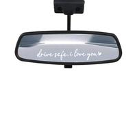 2pcs Drive Safe I Love You Sticker, Cute Rear View Mirror Sticker Affirmation Car Sticker for Windows Rearview Car Decoration Accessories (White)