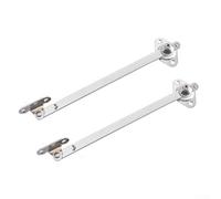 2Pcs Drop Down Hinges, Iron + Zinc Alloy Lid Support Stay Bar, Cabinet Cupboard Door Flap Stay Hinge Down Drop Lid Support Sliding Rail, Silver(12inch)
