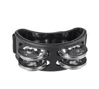 2PCS Drum Companion Hand Foot Jingle Tambourine Musical Percussion Elastic Nylon Strap Instruments Accessories for Party(Black)