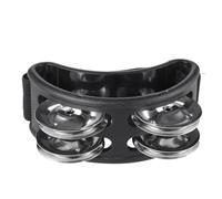 2PCS Drum Companion Jingle Tambourine Percussion Instruments Accessory Hand Foot For Musicians(Black)