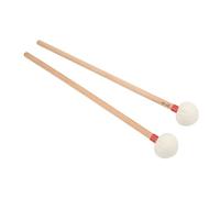 2Pcs Drum Mallet Kit, Wooden Handle Felt Head Drum Sticks, Professional Non Slip Instrument Accessory Set for Bass Drums, Timpani and Snare Drums, Includes 2 Mallets with Maple Woo (Red)