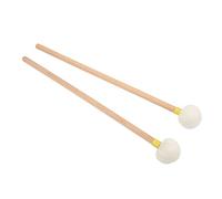2Pcs Drum Mallet Kit, Wooden Handle Felt Head Drum Sticks, Professional Non Slip Instrument Accessory Set for Bass Drums, Timpani and Snare Drums, Includes 2 Mallets with Maple Woo (Yellow)