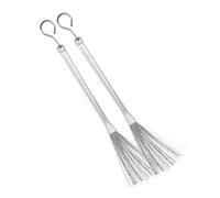 2Pcs Drum Stick Brush with Durable Metal Handle High Durability Drumming Accessories for Jazz Drums Drum Compact Design for Easy Storage Crisp Soft Tones