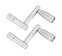 2PCS Drum Tuning Key Metal Continuous Motion Tool 4.7x3.5cm Silver - Durable Drum Tuner with Rotatable Handle for Precise Percussion Sound Adjustment
